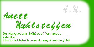 anett muhlsteffen business card