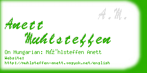 anett muhlsteffen business card